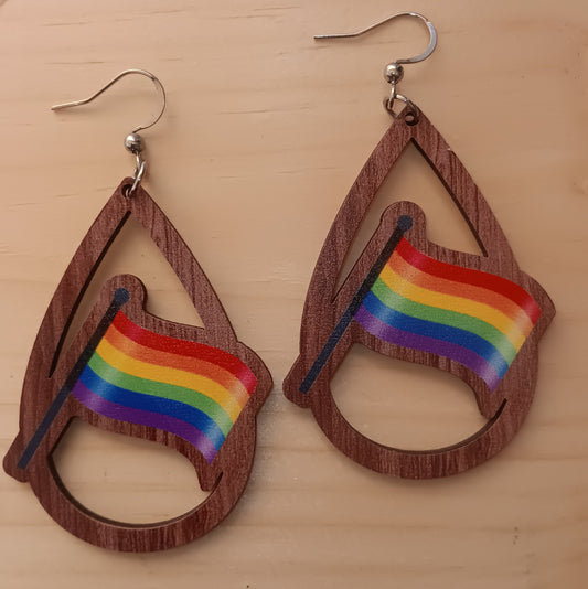 Rainbow Flag Teardrop Earrings
