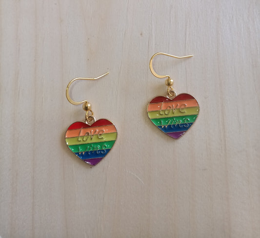Rainbow Heart Earrings